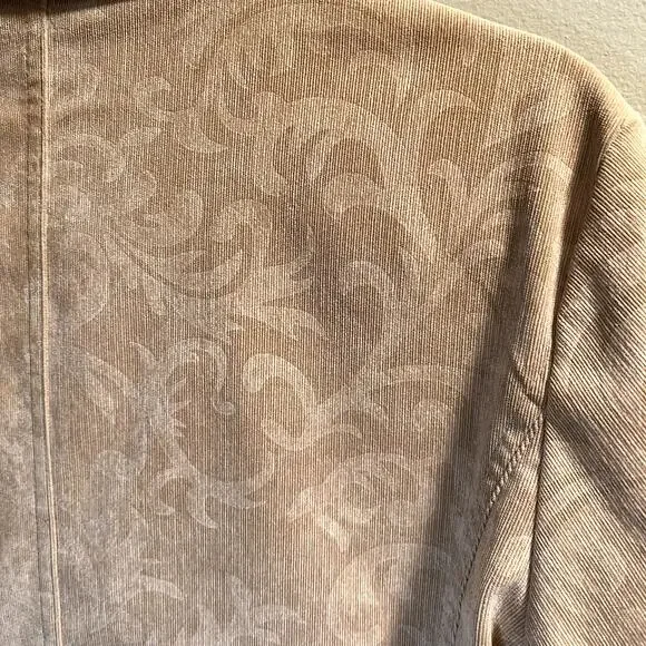 Chico’s Corduroy Palia Jacket Size Small in Camel Jacquard Damask - Picture 13 of 13